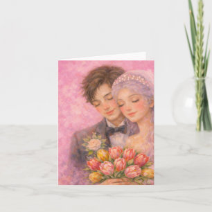 Romantische Hochzeitspaar-Illustration Karte