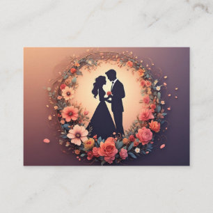 Romantische Hochzeitspaar-Silhouette Begleitkarte