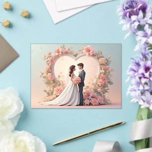 Romantische Hochzeitspaarsilhouette Acryleinladungen