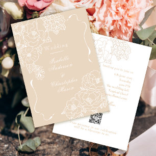 Romantische Hochzeitspfingstrosen Zarte Elfenbein Einladung