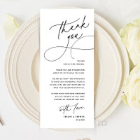Romantische Hochzeitsplatz-Dankeskarten-Anordnung