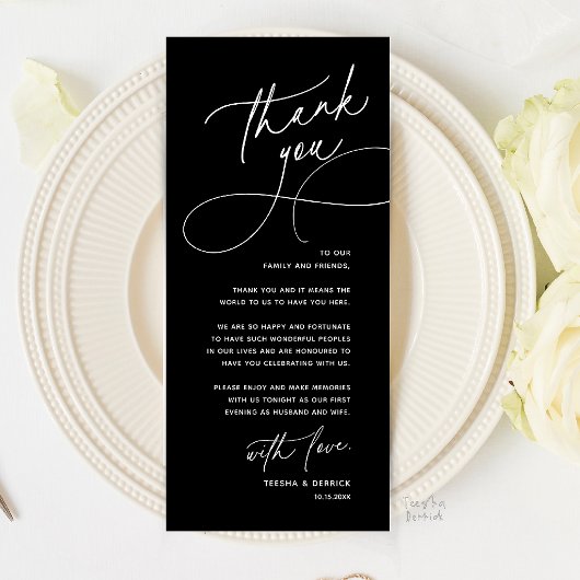 Romantische Hochzeitsplatz-Dankeskarten-Setzung Programm