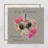 Romantische Hochzeitsreise Einladung (Vorne/Hinten)