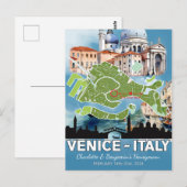 Romantische Hochzeitsreise Venedig Karte (Vorne/Hinten)