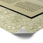 Romantische Hochzeitsrennen, Gold Glitzer Seating  Poster (Ecke)