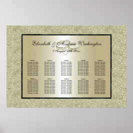 Romantische Hochzeitsrennen, Gold Glitzer Seating  Poster