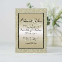 Romantische Hochzeitsrings, Hochzeiten mit Gold Gl Dankeskarte