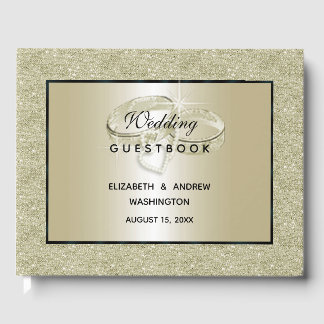Romantische Hochzeitsrings, Hochzeiten mit Gold Gl Gästebuch