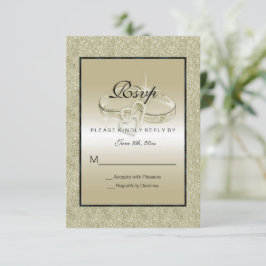 Romantische Hochzeitsrings, Hochzeiten mit Gold Gl RSVP Karte