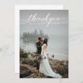 Romantische Hochzeitsschrift Danke Fotokarte Einladung (Vorne/Hinten)