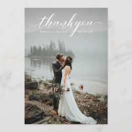 Romantische Hochzeitsschrift Danke Fotokarte Einladung