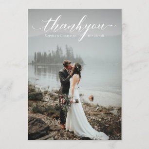 Romantische Hochzeitsschrift Danke Fotokarte Einladung