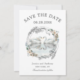 Romantische Hochzeitsschwäne Save the Date