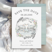 Romantische Hochzeitsschwäne Save the Date