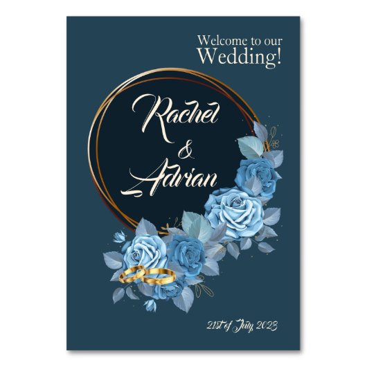 Romantische Hochzeitsstipps-Rose. Menükarte Tischnummer (Rückseite)