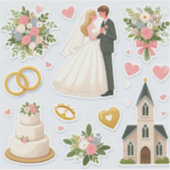 "Romantische Hochzeitsticker" Aufkleber (Vorderseite)