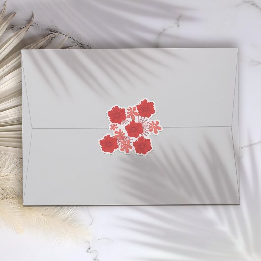 Romantische Hochzeitsticker der Roten Flora Aufkleber