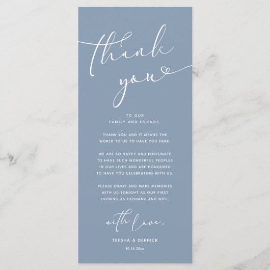 Romantische Hochzeitsumgebung Dankeschön Karte (Vorderseite)