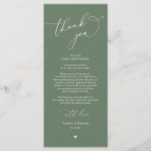 Romantische Hochzeitsumgebung Dankeschön Karte (Vorderseite)