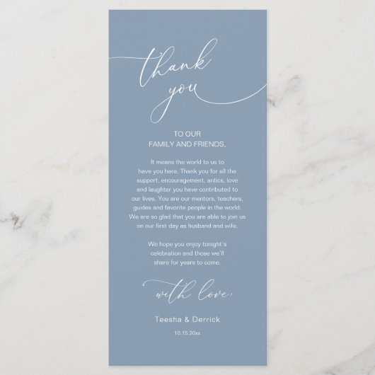 Romantische Hochzeitsumgebung Dankeschön Karte (Vorderseite)