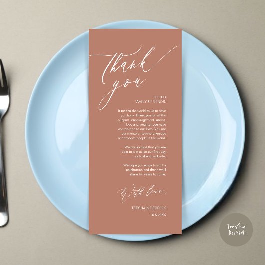 Romantische Hochzeitsumgebung Dankeschön Karte