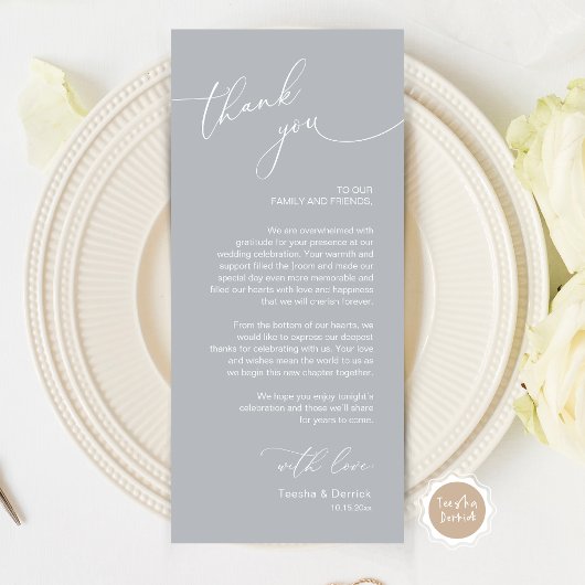 Romantische Hochzeitsumgebung Dankeschön Karte