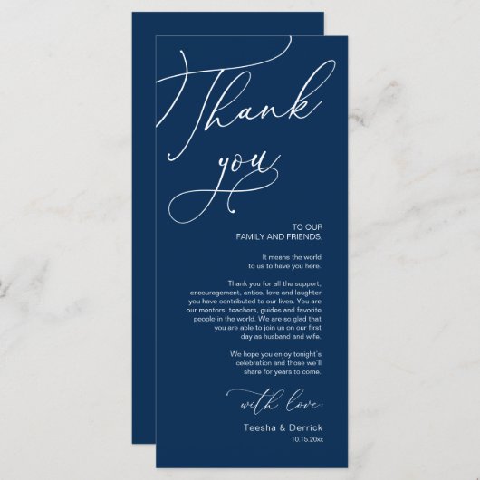 Romantische Hochzeitsumgebung Dankeschön Karte (Vorne/Hinten)