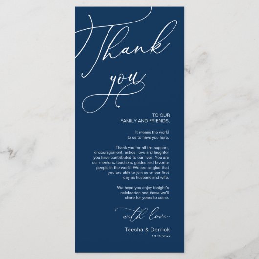 Romantische Hochzeitsumgebung Dankeschön Karte (Vorderseite)