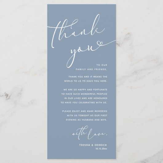 Romantische Hochzeitsumgebung Dankeschön Karte (Vorderseite)