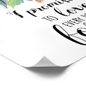 Romantische Hochzeitszitat Aquarellfarben Blume bl Poster (Ecke)