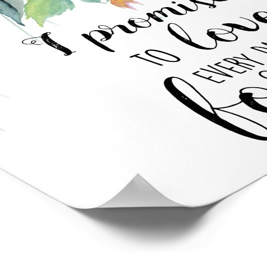 Romantische Hochzeitszitat Aquarellfarben Blume bl Poster (Ecke)