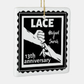 Romantische Holder 13. Hochzeitstag Keramikornament (Rechts)