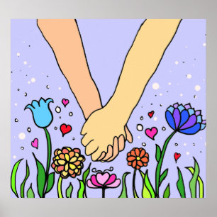 Romantische Holding-Hände - verabredet / Jubiläums Poster