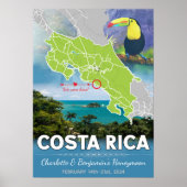 Romantische Honeymoon Costa Rica Karte Poster (Vorne)