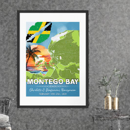 Romantische Honeymoon Montego Bay Jamaica Karte Poster
