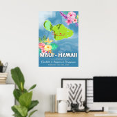 Romantische Honeymoon Vacation Maui Hawaii Karte Poster (Heimbüro)