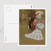 Romantische, Hübsche Frau, Mode, Vintag Postkarte (Vorne/Hinten)