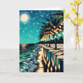 Romantische Hübsche Küstenart Leere Karte (Gelbe Blume)