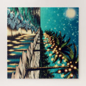 Romantische Hübsche Küstenkunst Puzzle (Horizontal)