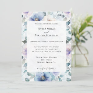 Romantische Hübsche Lavendel-Blume Hochzeit Einladung