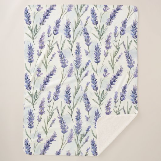 Romantische Hübsche Lavendel-Blume Sherpadecke (Vorderseite)
