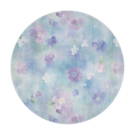 Romantische Hübsche Lavendel Weiße Blume Schneidebrett (Vorderseite)