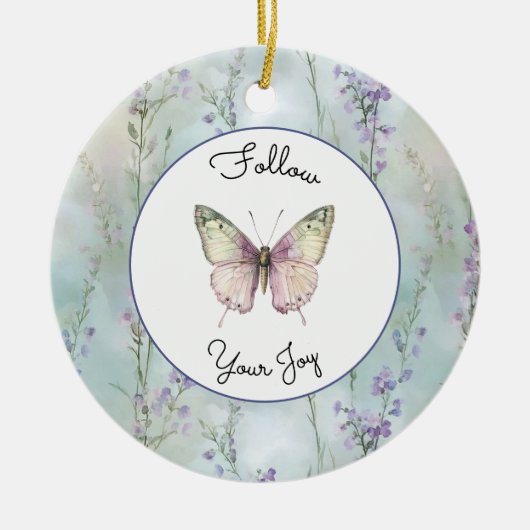 Romantische hübsche Lavendelblumen Keramik Ornament (Vorne)