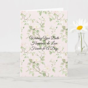 Romantische hübsche rosafarbene Blumen Hochzeit Karte