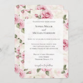 Romantische Hübsche Rosenblütenhochzeit Einladung (Vorne/Hinten)