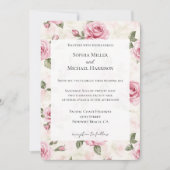 Romantische Hübsche Rosenblütenhochzeit Einladung (Vorderseite)