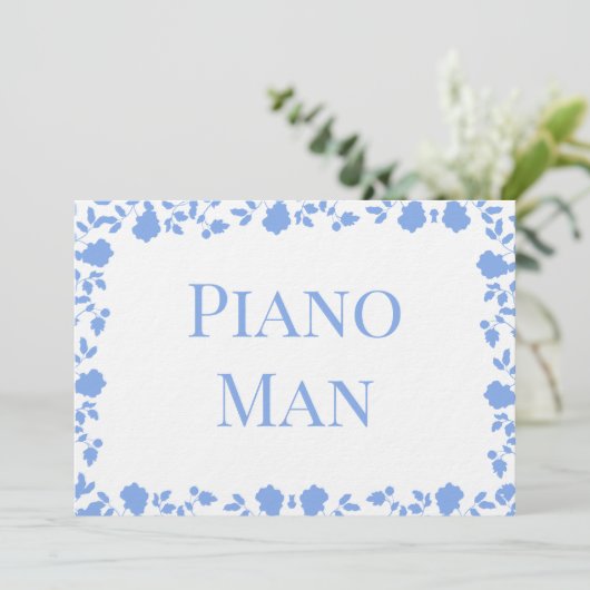 Romantische Hübsche Song-Namen Tafelkarten Einladung (Stehend Vorderseite)