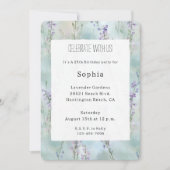 Romantische Hübsche violette Blumen Geburtstag Einladung (Vorderseite)