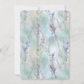 Romantische Hübsche violette Blumen Hochzeit Einladung (Rückseite)