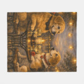 Romantische Hunde-Dinner-Flanelldecke Fleecedecke (Vorderseite (Horizontal))